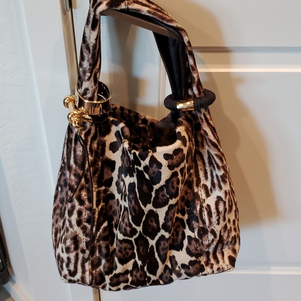 JIMMY CHOO SABA LEOPARD BAG